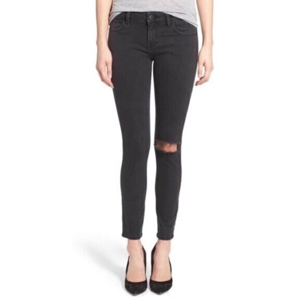 DL1961 Margaux Instasculpt Ankle Skinny Jeans Busted Ripped Knee